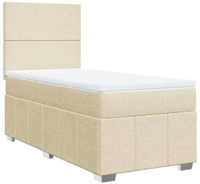 Cama com molas/colchão 80x200 cm tecido cor crème