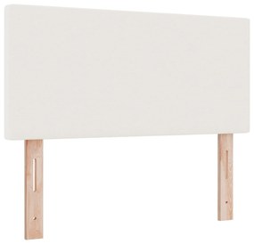 Cama Box com Colchão &amp; LED Crema 100x200 cm em Tecido de Veludo