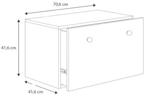 Baú de brinquedos Inga branco com pegas rosa