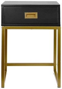 Mesa de apoio com 1 gaveta preta LARGO Beliani