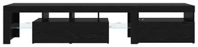 Gabinetes de TV vidaXL 2 peças com luzes LED de carvalho preto em made