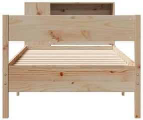 Cama com estante sem colchão 100x200 cm pinho maciço