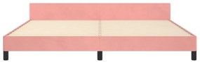Estrutura de cama c/ cabeceira 200x200 cm veludo rosa