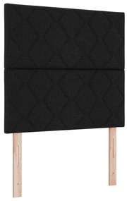 Cama Box Spring com Colchão e Banco Preto 90x190 cm Tecido