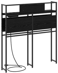 Cabeceira de armazenamento com cabeceira Carvalho preto 90 cm
