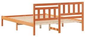 Estrutura da Cama com cabeceira Castanho-mel 140 x 200 cm