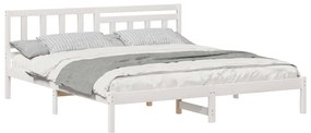 Estrutura da Cama com cabeceira Branco 200 x 200 cm