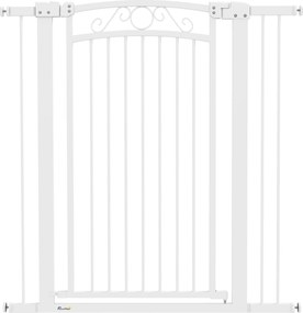 PawHut Barreira de Segurança para Cães Extensível Barreira para Animais de Estimação com Duplo Bloqueio 76-102x4x104 cm Branco | Aosom Portugal