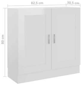 Estante 82,5x30,5x80 cm derivados de madeira branco brilhante