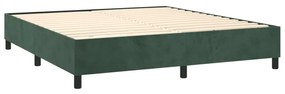 Estrutura de cama sem colchão 160x200 cm veludo verde-escuro