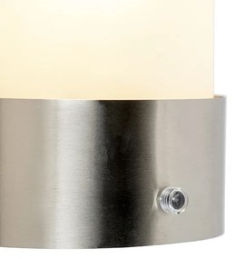 Candeeiro de parede exterior em aço inoxidável com sensor crepuscular - Mira Country / Rústico