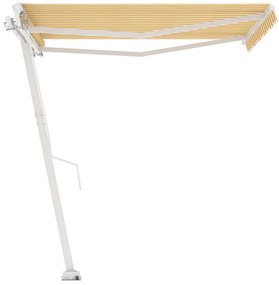 Toldo retrátil manual independente 300x250 cm amarelo e branco