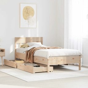 Cama sem colchão 100x200 cm madeira de pinho maciça