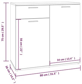 Aparador Dela de 80cm - Nogueira - Design Minimalista