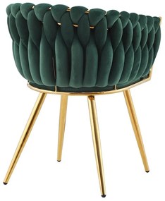Conjunto 2 Cadeiras de Cozinha e Sala de Jantar  REGIO, metal, cromo dourado, tecido veludo verde escuro