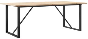 Mesa de jantar estrutura O 200x100x75,5 cm pinho/aço
