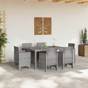 Conjunto de Jantar para Jardim 7 pcs Cinzento-claro