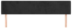 Cabeceira de cama c/ abas veludo 183x16x78/88 cm preto