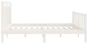 Estrutura de cama 200x200 cm madeira de pinho maciça branco
