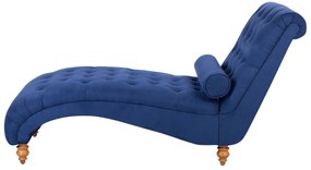 Chaise-longue em tecido azul MURET Beliani