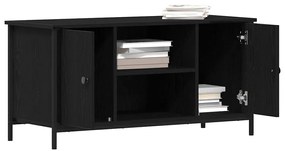 Armário de TV vidaXL Carvalho Preto 100x40x50 cm Madeira e Aço