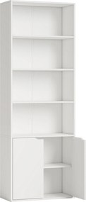 HOMCOM Estante para Livros com 4 Compartimentos Abertos e 1 Armário com 2 Prateleiras Armazenamento Livros Plantas para Sala de Estar | Aosom Portugal