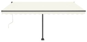 Toldo automático com LED e sensor de vento 450x300 cm creme