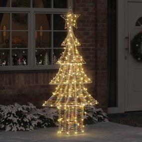 vidaXL Árvore de Natal com 240 LEDs Branco quente 180 cm PET