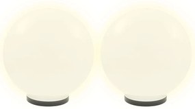 Candeeiros esféricos LED 4 pcs 40 cm PMMA