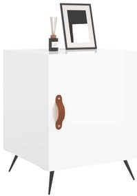 Mesa de cabeceira 40x40x50cm derivados madeira branco brilhante