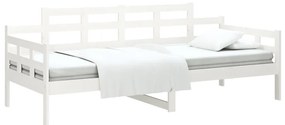 Sofá-cama 90x190 cm madeira de pinho maciça branco