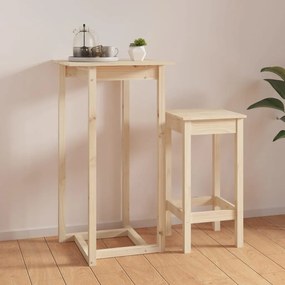 vidaXL Mesa de bar 60x60x110 cm pinho maciço