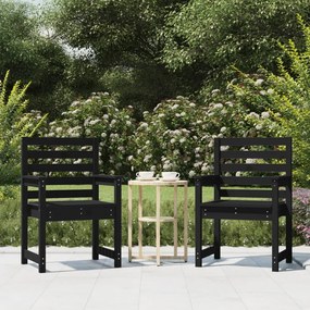 vidaXL Cadeiras de jardim 2 pcs 60x48x91 cm pinho maciço preto