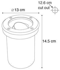 Conjunto de 6 focos de aterramento modernos aço inoxidável IP65 - DELUX Moderno