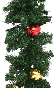 Grinalda de Natal com enfeites 4 pcs 270 cm PVC verde