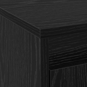 Armário de TV com LED em Carvalho Preto 139.5x34x50 cm de Madeira enge