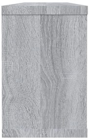 Prateleiras parede 2 pcs madeira processada 60x15x23 cm cinza