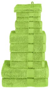 12pcs Conjunto toalhas banho premium SOLUND 600 gsm verde