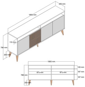 Console Milan – Nogueira – 180x78x35 cm