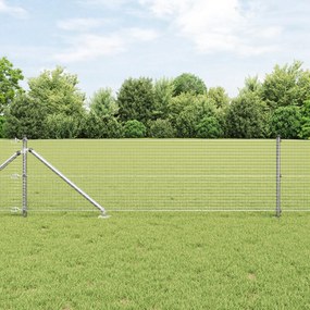 Cerca de Arame Soldado com 13 Postes com Cravos 0.5x100 m Aço Galvaniz
