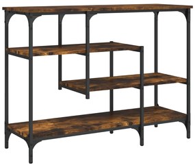 Mesa consola c/ prateleiras 100x35x75 cm carvalho fumado