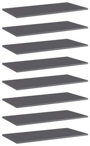 vidaXL Prateleiras para estante 8 pcs 80x40x1,5cm contraplacado cinza