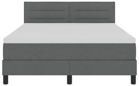 Cama Box Spring com Colchão Cinza Escuro 160x200 cm Tecido