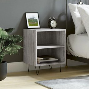 vidaXL Mesa de cabeceira 40x30x50 cm derivados de madeira cinza sonoma