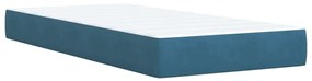 Cama boxspring com colchão 90x190 cm veludo azul