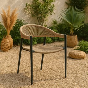 Conjunto de 4 Cadeiras de Jardim TIMOR – 56x54x77 cm – Metal, Poliprop