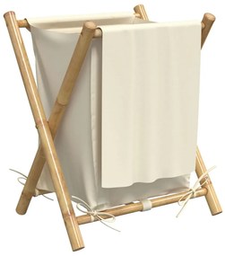 Cesto de roupa 45x55x63,5 cm bambu creme