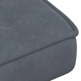 Cadeira de descanso com banco veludo cinzento-escuro
