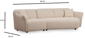 Sofá de Canto Mentis – Creme – 288 cm x 108 cm x 79 cm
