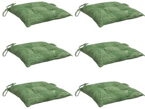 Almofadões p/ cadeira 6 pcs 50x50x7 cm tecido padrão folhas